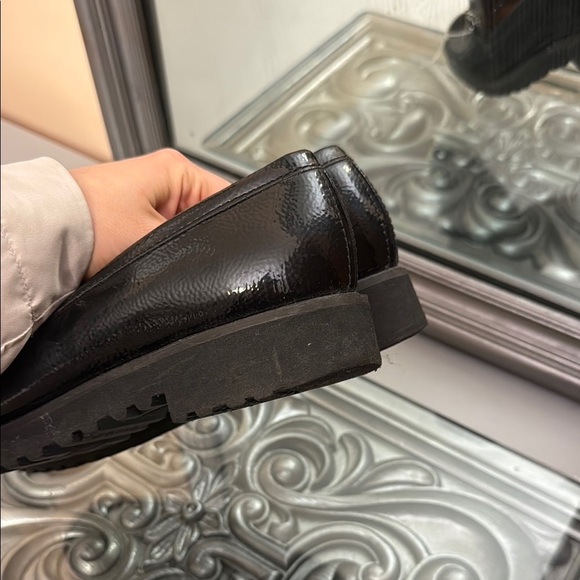 Franco Sarto Cason Womens 9.5 M Black Patent Loafers Sleek Slip-On Work Shoes - Picture 6 of 10